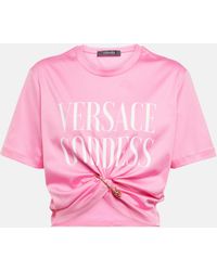 Versace Camiseta Safety Pin de jersey de algodon - Rosa