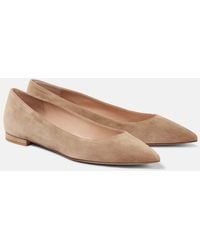 Gianvito Rossi - Gianvito Suede Ballet Flats - Lyst