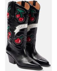 Paris Texas - 60 Patch-Applique Leather Cowboy Boots - Lyst