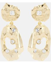 Oscar de la Renta - Crystal-Embellished Clip-On Earrings - Lyst