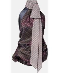 Dries Van Noten - Printed Halterneck Silk Top - Lyst