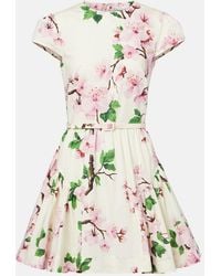 Oscar de la Renta - Floral Cotton-Blend Minidress - Lyst