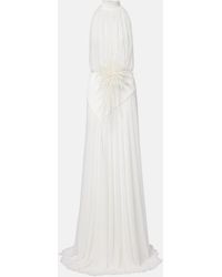 David Koma - Draped Floral-Applique Gown - Lyst