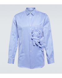 Comme des Garçons Comme des Garcons SHIRT Gestreiftes Hemd aus Baumwollpopeline - Blau