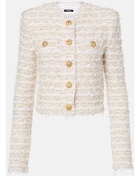 Balmain - Tweed Cropped Jacket - Lyst