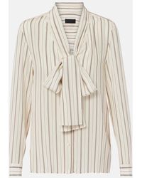 Nili Lotan - Angelique Tie-Neck Striped Silk Blouse - Lyst
