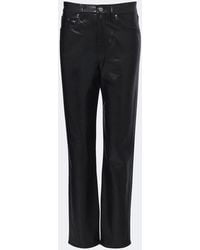 Agolde - Lana Leather-Blend Straight Pants - Lyst