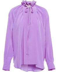 Victoria Beckham Self-tie Silk Blouse - Purple