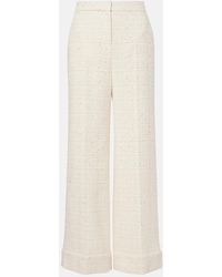 Valentino - Weite Hose Aus Tweed Mit Pailletten - Lyst