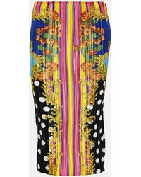 Versace - Medusa Palm Springs Plisse Midi Skirt - Lyst