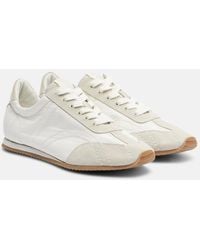 TOTEME - Flex Suede-Trimmed Sneakers - Lyst
