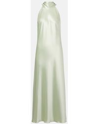 Galvan London - Sienna Scarf-Detail Satin Maxi Dress - Lyst