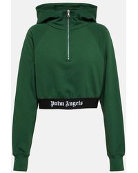 Palm Angels - Logo Cotton Jersey Hoodie - Lyst