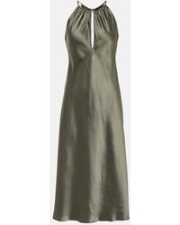 Nili Lotan - Eglantine Halterneck Silk Midi Dress - Lyst