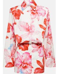 The Attico - Robe chemise Margot en coton a fleurs - Lyst