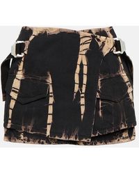 Dion Lee - Tie-Dye Denim Wrap Miniskirt - Lyst