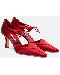 Manolo Blahnik - Pumps Orata 70 Aus Satin - Lyst