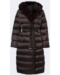 Max Mara - Belted Hooded Puffer Coat - Lyst