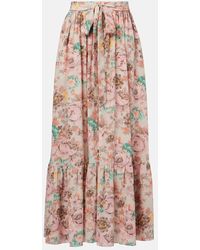 Chloé - Gathered Silk Crepe De Chine Maxi Skirt - Lyst