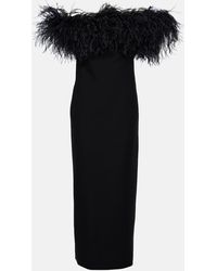 Valentino - Crepe Couture Feather-trimmed Gown - Lyst