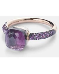Pomellato - Nudo Petit 18Kt Rose And Ring With Amethyst And Jade - Lyst