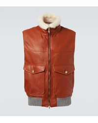 Brunello Cucinelli - Padded Leather Vest - Lyst