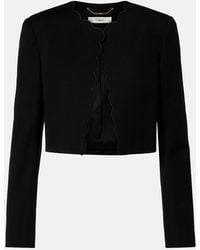 Chloé - Scalloped Cropped Cotton Velvet Jacket - Lyst