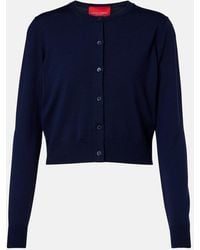Carolina Herrera - Cropped Wool Cardigan - Lyst