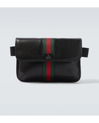 Gucci - Web Trademark Small Leather Belt Bag - Lyst