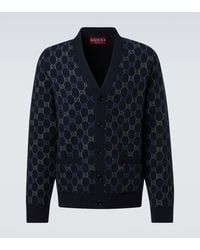 Gucci - Gg Wool And Cashmere Jacquard Cardigan - Lyst