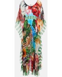 Dolce & Gabbana - Portofino vestido largo de seda estampado - Lyst
