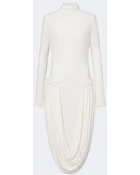 Stella McCartney - Draped-Detail Jersey Midi Dress - Lyst