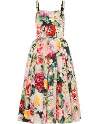 Dolce & Gabbana Floral-print Silk-organza Dress - White