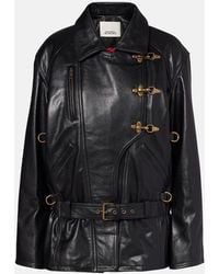 Isabel Marant - Caitlyn Belted Leather Jacket - Lyst