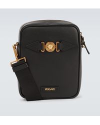 Versace - Medusa Embellished Leather Crossbody Bag - Lyst