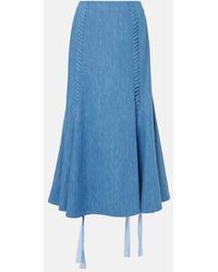 Gabriela Hearst - Dion Cotton And Linen Midi Skirt - Lyst
