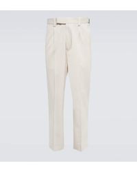 Zegna - Straight Cotton And Wool Pants - Lyst