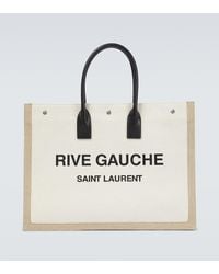 Saint Laurent - Rive Gauche Canvas Tote Bag - Lyst