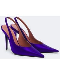 AMINA MUADDI - Anok Satin Slingback Pumps - Lyst