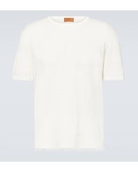 Alanui - Frayed Linen T-shirt - Lyst