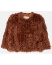 Yves Salomon - Cropped Feather Jacket - Lyst