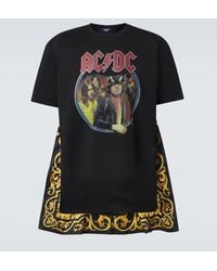 Junya Watanabe - Ac/Dc Printed Caped Cotton Jersey T-Shirt - Lyst