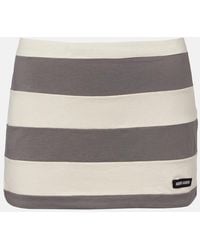Miu Miu - Striped Cotton Jersey Miniskirt - Lyst