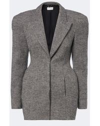 Magda Butrym - Herringbone Wool-Blend Blazer Dress - Lyst