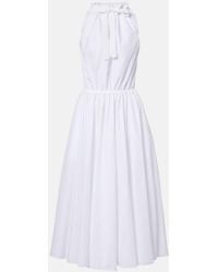 Patou - Vestido Midi De Algodon Fruncido - Lyst