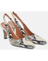 Paris Texas - Belle 75 Snake-Effect Leather Slingback Pumps - Lyst