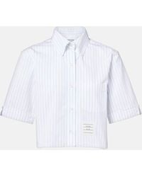 Thom Browne - Cropped-Hemd Aus Baumwollpopeline - Lyst