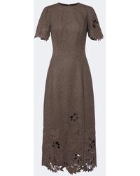 Oscar de la Renta - Wool, Silk, And Cashmere Midi Dress - Lyst