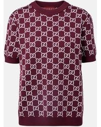 Gucci - Top Reversible En Mezcla De Lana Con Gg En Jacquard - Lyst