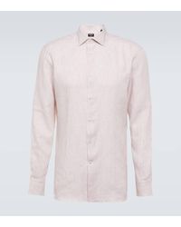 ZEGNA - Striped Linen Shirt - Lyst